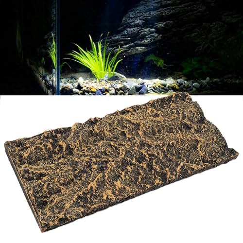 AYNEFY Reptiles Reptile Decorative Supplies, Rock Terrarium Background 3D Rock Stone Background Decorations Backdrop for Fish Reptiles Amphibians Turtles Reptile (26.5 * 12.5cm) - size: 26.5*12.5cm