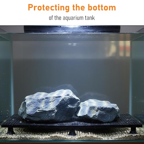 10Pcs Plastic Aquarium Grid Egg Crate with Brackets, Fish Tank Divider Panel for Bottom Filtration, Tank Separation and DIY Aquascaping