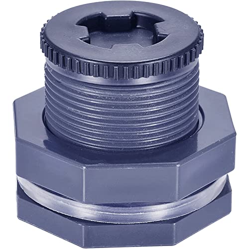 1.25” Female PVC Bulkhead Fitting with Plug Silicon Seal Gasket Water Tank Connector for 2.5 Inch Hole Saw Rain Barrels, Aquariums - color: 1 Pcs, size: 1-1/4 Inch
