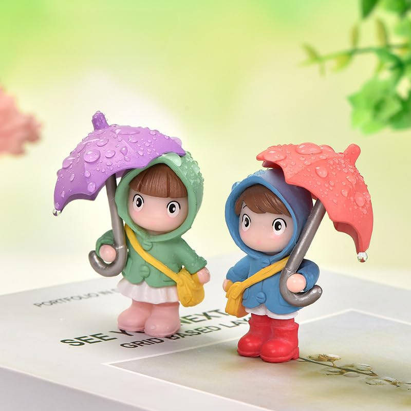 4Pcs/Set Mini Parachute Ornament Mini Decor Statue for Fish Tank Garden Home Decor