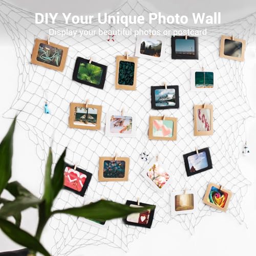 2 Pack Decoractive Fishing Net 80x40 Inch, 3mm Off White Natural Cotton Large Picture Wall Hanging Fish Net, Halloween Party Decorations Fishnet for Tropical Nautical Pirate Beach Mermaid Themed Party - color: White, size: Large - 2 Pack