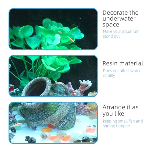 relaqcc Aquarium Decor Ruins Leaning Vase Hideaway Cave, Betta Fish Tank Accessories for Goldfish, Shrimp, Conch, Cichlid