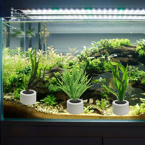 12 PCS Aquarium Plant Weight Ceramic Ring with Black Sponge, Aquarium Plant Weights Pot Anti Floating for Fish Tank Water Plant Landscape Decoration Accessories