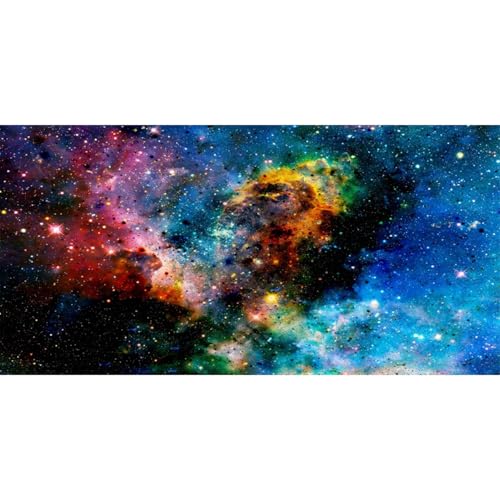 AWERT 30x12 inches Galaxy Aquarium Background Cloud Stars and Colorful Cosmic Universe Fish Tank Background Mystery Space Terrarium Background - size: 30x12in/75x30cm