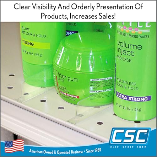 Clear Plastic Shelf Divider 1" H x 15-9/16" L with Adhesive Mount by ClipStrip