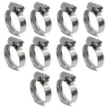 10 Pack SAE Size 10 Stainless Steel Hose Clamps, German Style Embossed Worm Gear Clamp, Adjustable 5/8 to 1-1/16 inch (16-27mm) for Automotive Radiator Hose - size: 5/8 to 1-1/16 inch (10 Pack)