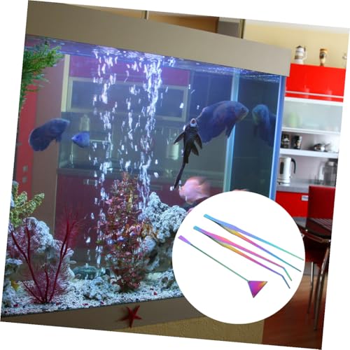 Toyvian 3pcs Aquascaping Tools Set for Aquarium Cleaning Stainless Steel Tweezers Spatula for Fish Tank Maintenance Durable Rustproof Water Plant Care Tools