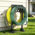 HeroicLion Garden Hose Holder Holds 2 x 151FT Hoses, Heavy-Duty Metal Freestanding Hose Stand Hanger with Stable Base, Rustproof Double Water Hose Holders for Outside Yard Lawn Farm, Black - color: Black-36.6 inch Height