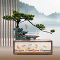 Tabletop Water Fountains Indoors with LED Light, Fake Plants，Rockery and Aquariums Water Fall Indoor for Living Room Office Decor (Fish Tank Size: 17.7L x 8.3W x 6H Inch - style: style B