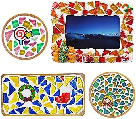 1.1LB Mixed Color Irregular Crystal Mosaic Tiles, Tiny Mini Mosaic Tile DIY Hobbies Children Handmade Crystal Craft for Craft Bathroom Kitchen Home Decoration DIY Art Projects (Purple Series - New) - color: Purple Series - New