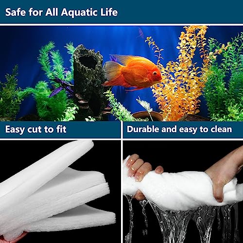 RINOO White Koi Pond Filter Pad Fine Bulk - Cut to Fit - Durable Fish Pond Filter Media - Water Garden Aquariums Filter Material - 39.6" (3.3 ft) x 16" x 3/5" - 4/5" Thickness - 2 Pack - size: 3.3 ft Long 16" Wide - 2 Pack