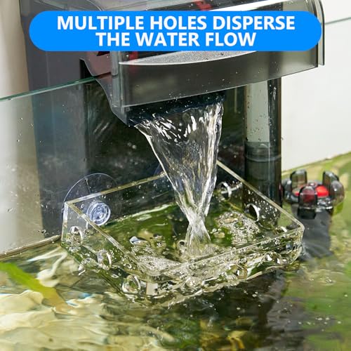 Aquarium Filter Baffle with Suction Cup, ABS Fish Tank Filter Flow Controller, 3.9 Inch Square Slow Flow Fish Tank Accessory for Betta Fish Shrimp Tanks (Clear) - size: Clear 3.93×3 Inch