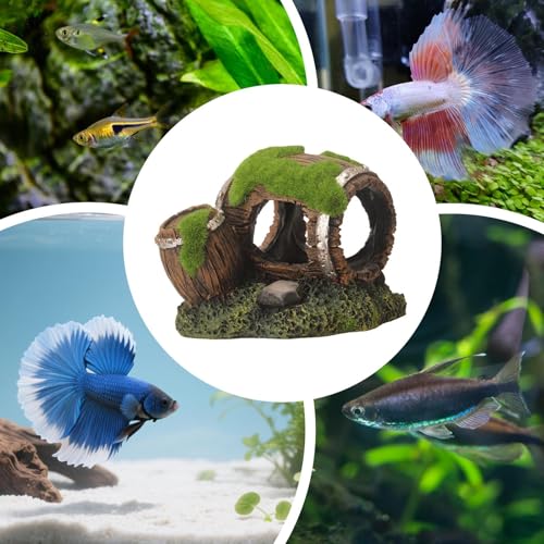 Decorative Shrimp Cave, Aquarium Corner Accessory, Tank with Rock Feature, Strong Resin Fish Shelter, Stylish Terrarium Decor with Natural Look, Freshwater Habitat Tool for Catfish and Axolotl - color: Small