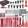 GOOACC 330Pcs Trim Removal Tool, Auto Push Pin Bumper Retainer Clip Set Fastener Terminal Remover Tool Adhesive Cable Clips Pry Kit Car Panel Radio Removal Auto Clip Pliers, Red - color: 330pcs Clips Removal Kit Red