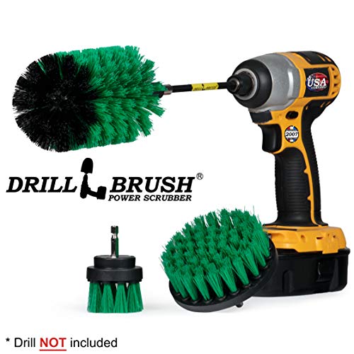 Kitchen Cleaning Supplies with Long Reach Extension - Oven Scrubbing Complete Kit - Microwave Cleaning Tools - Countertop Scrubber Brush Set - Fridge Cleaner and Scrubbing Tools - Kitchen Sink Brush - color: Medium-green