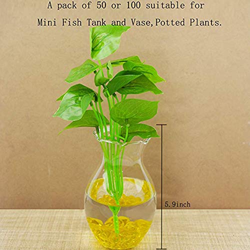 OMEM Aquarium Stone Decorations,Big Yellow Glass Crystal Stone, Fish Tank Gravel Decorations,Fantasy Fish Tank(A Pack of 100, Yellow) - color: Yellow, size: A Pack of 100