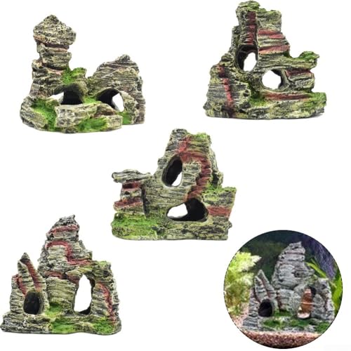 Fish Tank Rockery Ornament Mountain View Resin Bridge for Aquarium Decor (A) - size: size:a