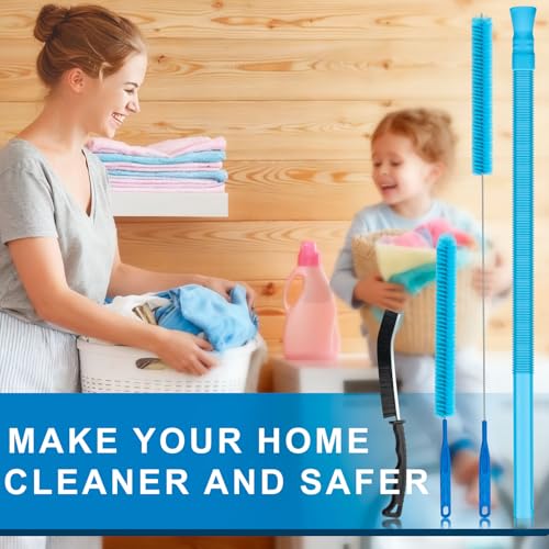 4 Pieces Dryer Vent Cleaner Kit‌ with ‌Lint Brush‌ – Professional ‌Dryer Vent Brush‌, ‌Flexible Cleaning Tools‌ for ‌Lint Trap‌, ‌Appliance Brush‌ & ‌Dryer Filter‌,dryer vacuum hose attachment