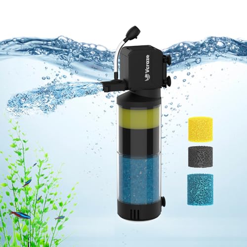 3-Stage Submersible Aquarium Filter for 10-40 Gallon Fish Tanks, Fish Tank Filter with Aeration/Rainfall Modes, Fish Filter Tank Filter Turtle Filter Reptile Filter for in-Tank Use - size: For 10-40 Gal Tanks
