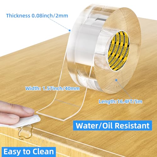 Clear Edge Protector Strip, 1.57in x16.4FT, Sharp Edge Wrap Cover Tape, Self Adhesive Protective Bumper Guards for Cabinet Door Desk Glass Table Bed Furniture, Kitchen Countertop, Waterproof - size: 1 Pack x 1.57in x16.4FT