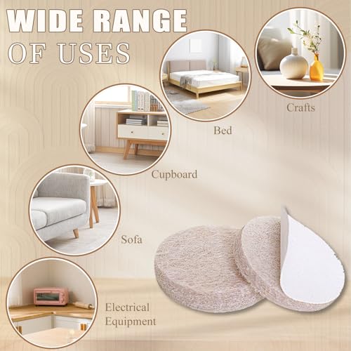 Yelanon Felt Furniture Pads -56 Pcs(1+2)” Premium Felt Pads for Chair Legs Furniture, Floor Protectors for Hardwood Floors, Beige - size: 56 pcs 1" & 2" Mixed Beige
