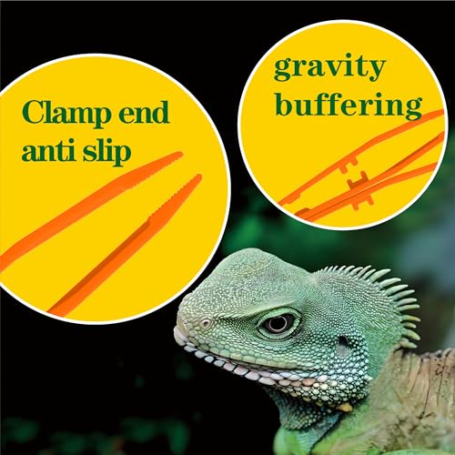5-Pack Reptile Feeding Tongs Set - Hygienic Anti-Slip Orange Tweezers for Bearded Dragons, Lizards, Snakes, Aquariums & Small Animals(Five Colors to Choose from) - color: Orange