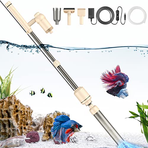 AKKEE Aquarium Vacuum Gravel Cleaner: Water Circulation, Beige