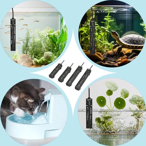 SEAOURA Small Aquarium Heater, 25W Mini Turtle and Betta Fish Tank Heater 1-6 Gallon Tank, Adjustable Submersible Aquarium Heater with External Controller for Freshwater and Saltwater - size: ≤ 6 Gal Tank