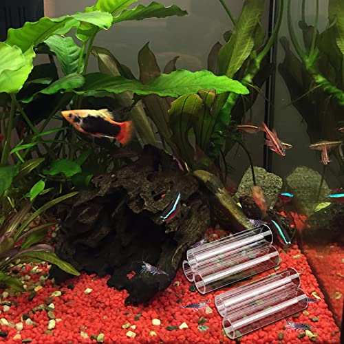 5-Tube Fish Shrimp Feeder Breeding Pipe, Aquarium Tank Shelter, Acrylic Transparent Decorations - size: 5-hole