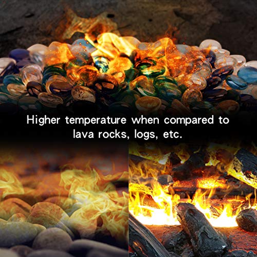 Stanbroil 10-Pound Fire Glass Diamonds - 1/2 inch Luster Fire Glass for Fireplace Fire Pit and Landscaping, Amber Luster - color: Amber Luster