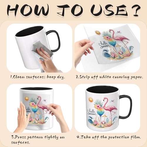 UV DTF Cup Wraps, 4 Sheets Summer Cocktail 16oz Glass Cups, Clear Transfer Stickers for Tumblers and Bottles, Assorted Pattern Set - style: Summer Cocktail