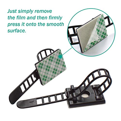 1000 Pieces Cable Management Desk Cord Organizer Cable Ties Wire Fasteners Clips - size: 1000 Pieces