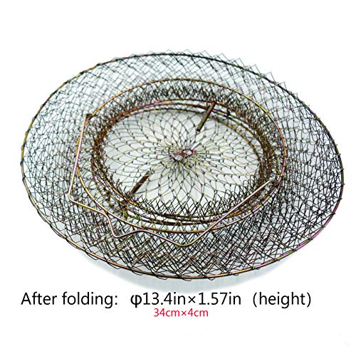 Metal Rustproof Collapsible Fish Basket - Robust and Easy to Use Net Cage for Live Fish