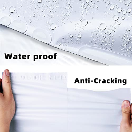 POLYSELLS 500 pcs 10x13 Inches White x Silver Poly Mailers Shipping Envelopes, Strong Adhesive Sealing, Waterproof, and Tear-resistant Postal Mailing Bags for Clothing, Books, and Accessories - size: 10"x13" 500 PCS