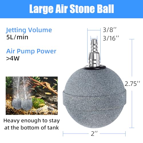 AQUANEAT Pond Air Stone 2 Inch, Long Lasting Aerator Oxygen Diffuser, Air Pump Accessories for Aquarium, Fish Tank, Hydroponics, Ponds and DWC Reservoirs 4 Pack - size: 4 pcs