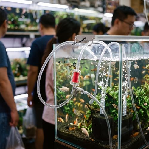10 Pack Single Way T Shaped Air Flow Control Lever Valve Aquarium Stainless Steel with 10 Pcs Plastic One Way Non Return Valve for Air Pumps Fish Tank Multi-Port Distributor Splitter