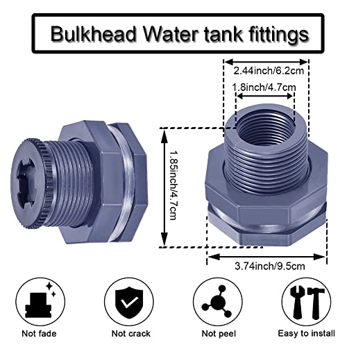 1.5” Female PVC Bulkhead Fitting with Plug Silicon Seal Gasket Water Tank Connector for 2.5 Inch Hole Saw Rain Barrels, Aquariums - color: 1 Pcs, size: 1-1/2 Inch
