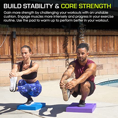 ProsourceFit Exercise Balance Pad, Non-Slip Cushioned Foam Mat & Knee Pad for Fitness and Stability Training, Yoga, Physical Therapy - color: Blue, size: L - (15.5" x 12.75")