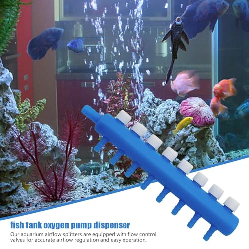 Fish Tank Air Valve – Multi Way Air Flow Controller, Aquarium Airline Tube Splitter | Adjustable Tube Joiner Systems For Aquascapings, Bubble Stones, Tank Filters, Aeration Lines And Water Systems - color: 8 heads