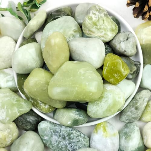 YISZM 20lbs Jade River Rocks for Landscaping, 2-3 Inch Natural Pebbles for Indoor Plants, High Polished Decorative Stones Vase Filler Fish Tank Aquariums Garden Outdoor and Indoor DIY - color: Jade, size: 20 Pounds