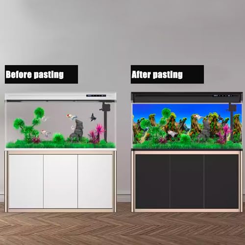 Lainrrew Aquarium Background Poster HD, Dual-Sided Water Plants & Fish Tank Landscape, 16"x40", Vivid Marine Life, Waterproof Scenery, Easy to Install, Durable Tank Decor (Type 6) - color: Type 6