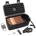 Flauno Travel Cigar Humidor - Portable Cigar Case kit with Cigar Cutter, Cigar Punch, Cigar Holder, Humidifier & Dropper, Waterproof, Crushproof, Airtight (Holds up to 15 Cigars) - size: Holds up to 15 Cigars with Cigar Accessories