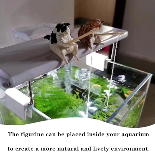 3 PCS Cute Fish Tank Figurines - Cat Statue Decor for Home Office Aquarium Decoration