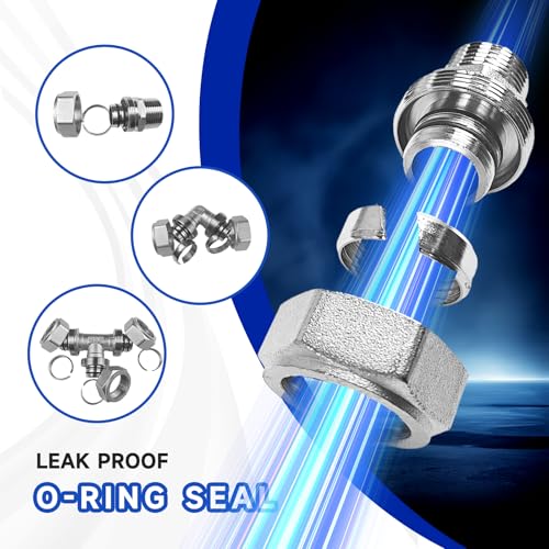 Compressed Air Line Kit, 3/4" x 50‘&120’&200‘&300‘ HDPE-Aluminum-HDPE Piping, Air Line Hose, Air Hose Kit with Air Compressor Accessories and Airline Tubing - size: 50ft