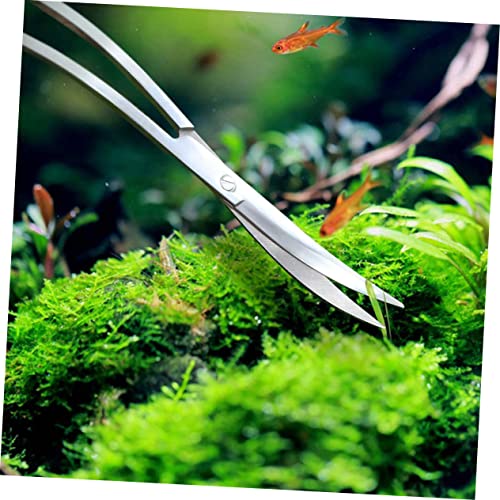 SUPVOX Stainless Steel Wave Scissors for Aquarium Tank Plant Trimming Tool Sharp Blades for Easy Aquatic Plant Maintenance for Professional Aquarists