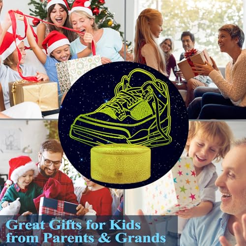 Sneaker Gifts, Sport Shoes, Sneaker Gifts, 3D Illusion Night Light Lamp, 16 Colors Changing, Timer, 4 Flash Modes and Dimmable, Kids Room Decoration, Xmas Gifts - color: Color 1