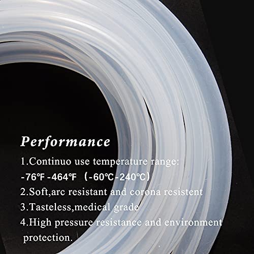 Feelers Silicone Tubing, Food Grade Pure Siliconce Hose 2mm ID 8mm OD 10ft, High Temperature Resistant Flexible Hose for Water Air Pump, Aquarium, Home Brewing, Kitchen - size: 2mm-5mm, style: 10 Feet