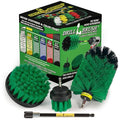 Kitchen Cleaning Supplies with Long Reach Extension - Oven Scrubbing Complete Kit - Microwave Cleaning Tools - Countertop Scrubber Brush Set - Fridge Cleaner and Scrubbing Tools - Kitchen Sink Brush - color: Medium-green