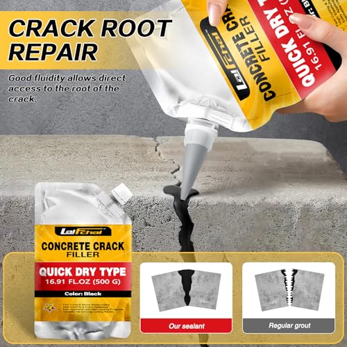 Asphalt Crack Sealant, Cement Crack Filler, High Elasticity Self Leveling Caulking Glue, Waterproof Concrete Repair for Driveways, Walkway, Patio, Joint, Indoor and Outdoor (1 Pack - 1.1LB) - style: 1 Pack - 1.1LB