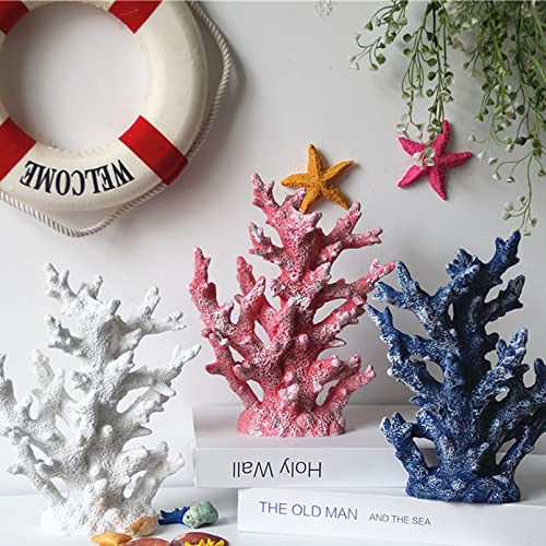 kathson Artificial Coral Ornament Resin Coral Decor for Fish Tank Underwater Sea Plants Decorations Aquarium Landscape (White) - size: 1PCS,White